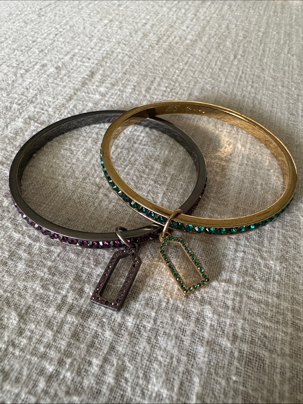 Coach Purple/Green Rhinestone Bangle Bundle